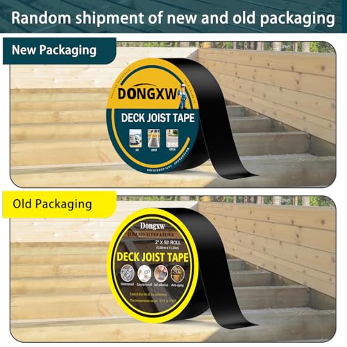 Image of Dongxw Joist Tape for Decking, 2 inch X 50' Waterproof Butyl Deck Tape Self-Adhesive Deck Flashing Tape for Wood Joists and Beams,6 Pack