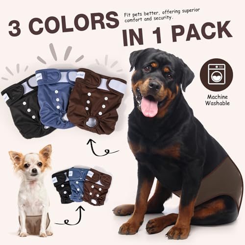 Pet Soft Dog Nappies Female, 3 Pack Dog Period Pants Xlarge with Leak-proof Waistband - Image 2