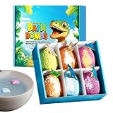 Bolas de baño infantiles con juguetes dentro | 6 Piezas con Temática Dinosaurios para Baño - Bolitas Efervescentes para Ducha - Regalos para Niñas, Cumpleaños, Vacaciones, Piscina, Hotel, Hogar, Guard