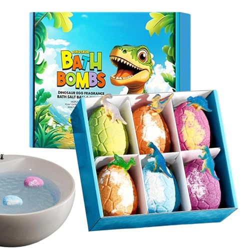 Boules de bain dinosaure avec jouets pour enfants | Coffret de 6 pièces moussantes