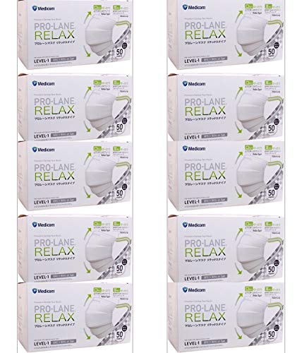 メディコムジャパン 【まとめ購入】2714R プロレーンマスク リラックスタイプ 50枚入 ホワイト【10個】のサムネイル