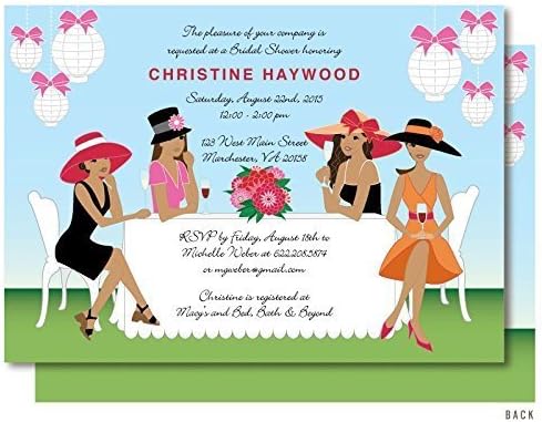 African American Ladies Champagne Brunch Garden Party Invitation