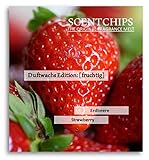 🌷 DUFTE: Düfte bei Feste Feiern. 12x Scentchips Duft Melts aus Sojawachs mit dem fruchtigen Aroma der Erdbeere (strawberry).