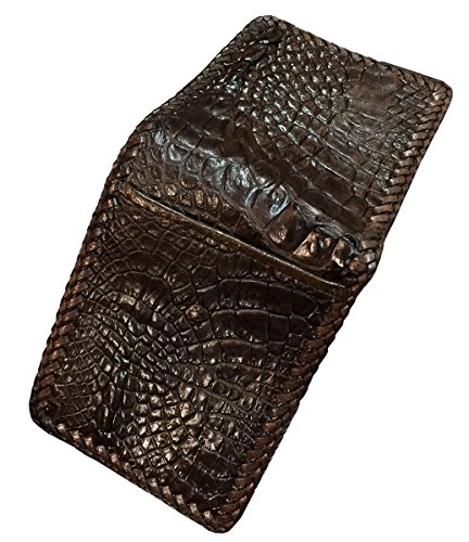 D'SHARK Luxury Crocodile Skin Leather Bi-fold Short Wallet (Dark Brown) - Image 4