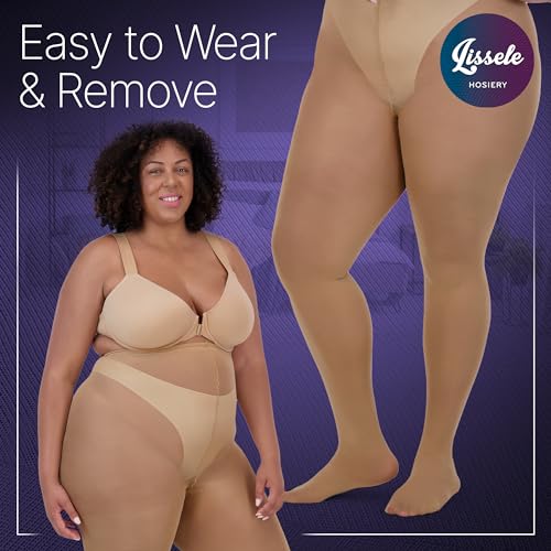 Image of LISSELE Opaque Plus Size Tights for Women - Microfiber, Run Resistant Toe Plus Size Stockings - Footed Tights Pack, 1X-8X