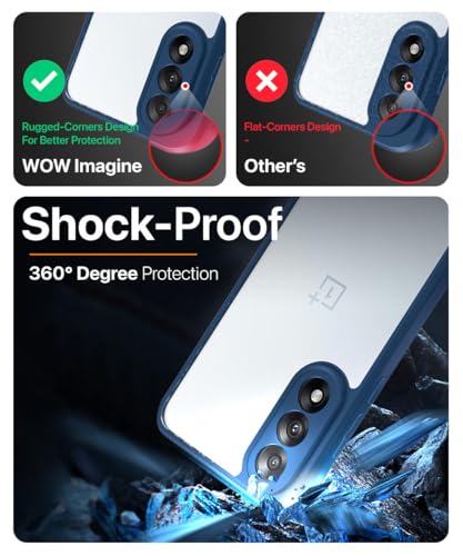 Image of WOW IMAGINE Shockproof Hybrid Back Cover for 1+ OnePlus Nord 5 | Hard Slim fit Back Case | PC & TPU | Clear Transparent Case - Blue