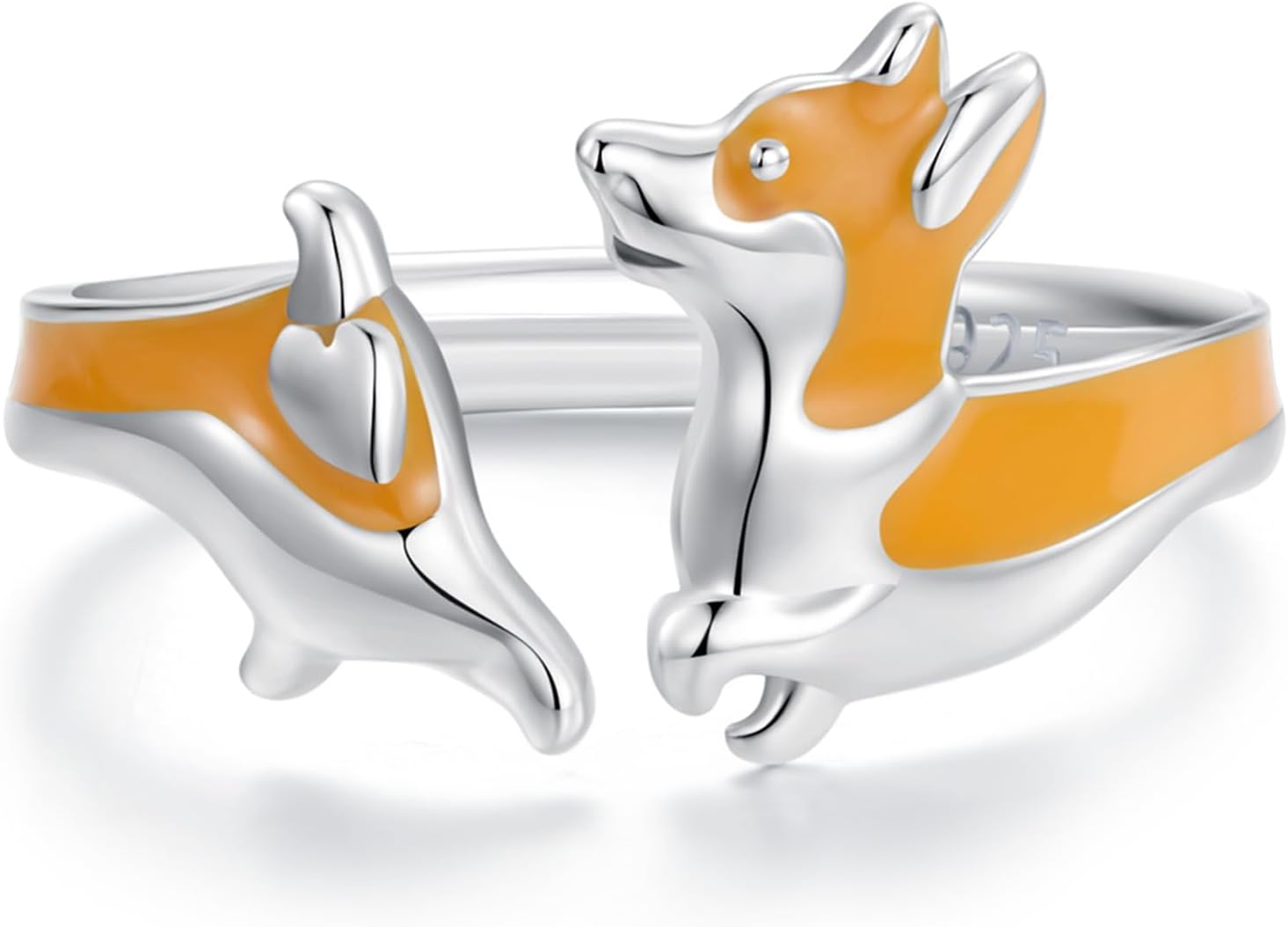 925 Sterling Silver Dog Rings for Women, Adjustable Open Puppy Statement Rings, Cute Animal Paw Print Stacking Rings for Pet Lovers for Birthday Anniversary Christmas