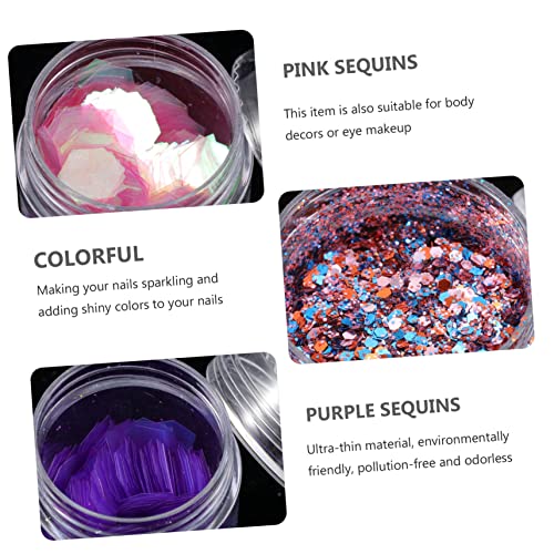 KALLORY 8 Pçs Decoração De Lantejoulas Glitter Lantejoulas Para Unhas Em Pó Para Corpo Glitter Em Pó