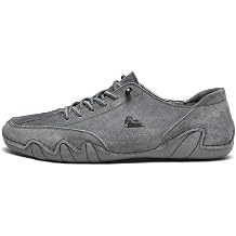 Asifn Mens Slip on Loafers Breathable Leather Shoes Fashion Lace up Casual Lightweight Sneakers Rubber