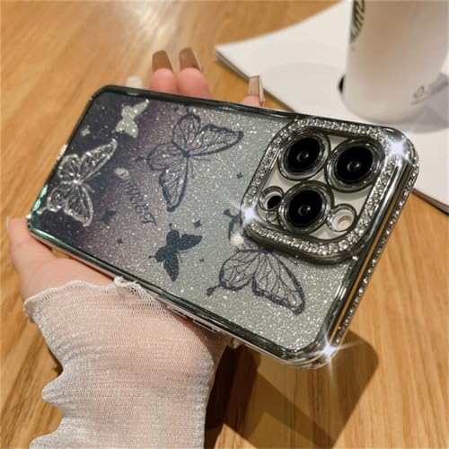 Coque iPhone 14 Pro Max Papillon Paillettes pour Soirée Chic