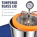 BACOENG 3 Gallon Tempered Glass Lid Vacuum Chamber with Pump, Stainless Steel Degassing Chamber Kit for Resin, Silicone, Epoxies and Stabilizing Wood
