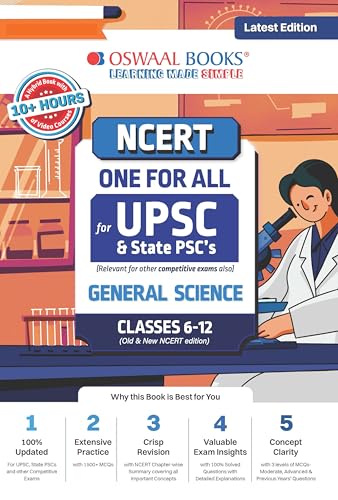 Image of Oswaal NCERT One For All Book for UPSC and State PSCs General Science Classes 6 to 12 (Old and New NCERT Edition) (For Exam)
