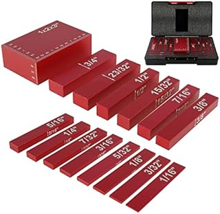 15pcs Gauge Block Set Aluminum Alloy Height Gauge Block High Precision Setup Bars Portable Testing Gauge Block Measuring Tool for Router and Table Saw Woodworking Accessories Aluminum Alloy Height