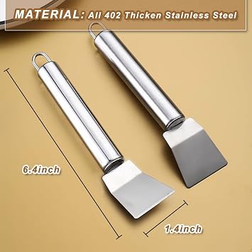 2pcs Kitchen Gas Stove Cleaning Brass Wire Brush Putty Scraper Rust Grease Grime Cleaner