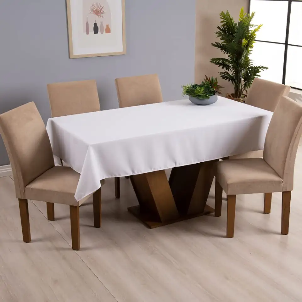 Toalha de Mesa 8 Lugares Basic 2,50x1,40m Liso Tecido Oxford