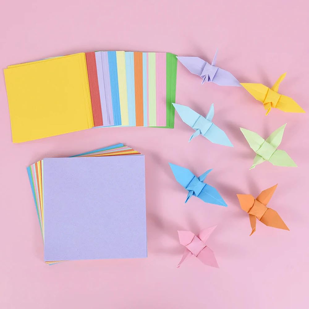 100 Blatt 8–15 cm Origami-Papier, doppelseitig, farbiges Origami-Papier, leicht zu falten, DIY, handgefertigtes Faltpapier, Kunsthandwerk
