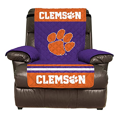 Pegasus Sports NCAA Microfiber Furniture Protector Cover with Elastic Straps, Recliner, Clemson Tigers