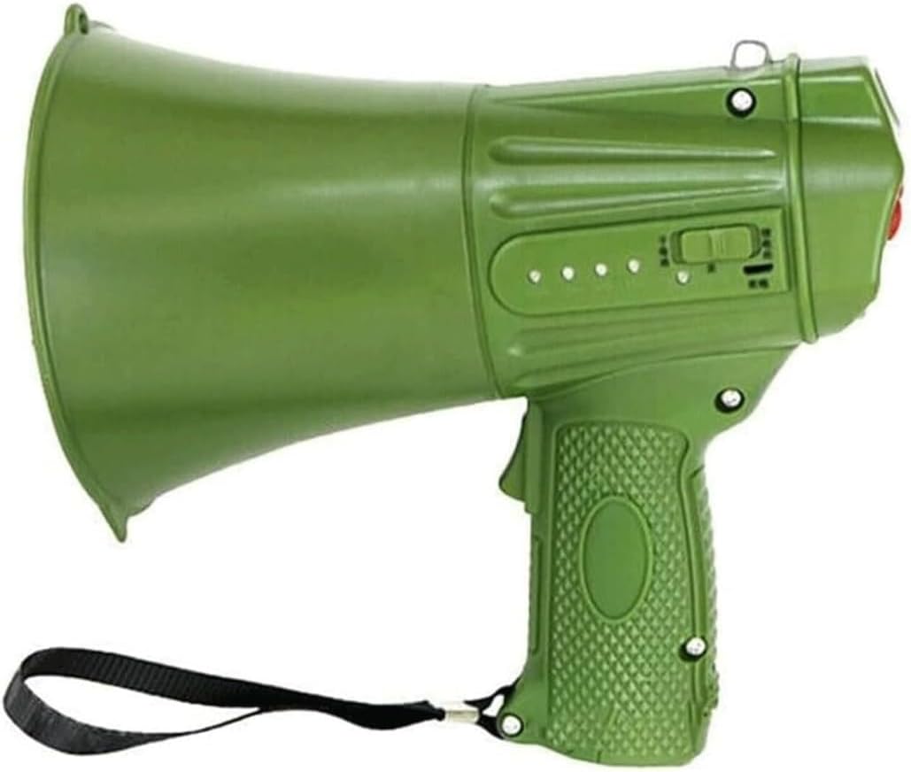 KYUSAR Handheld Megaphones Bullhorn Hand Megaphone Megaphones with Siren Built-in Siren Outdoor Activities Bullhorn Speaker Megaphone Speaker, Green