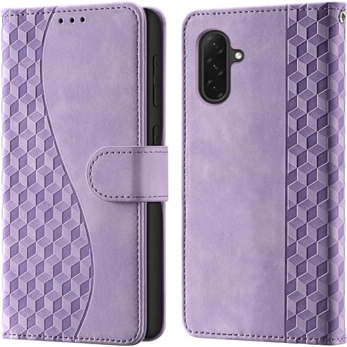 Fundas para Samsung Galaxy A26 / A17 5G Funda RFID Bloqueo de Flip PU Carcasa Protectora con Ranuras Tarjetas Cierre magnético función Atril Estuche para Samsung A26 Case,Morado