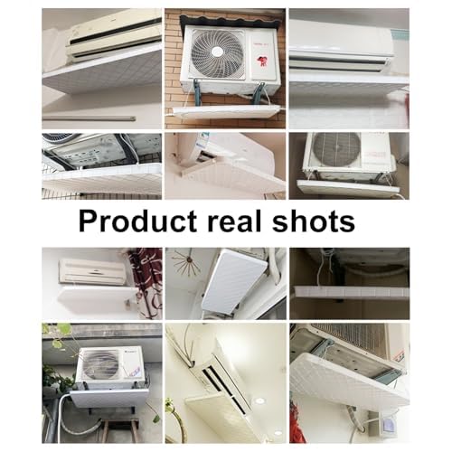 Generico Bandeja de drenaje de condensado universal AC con tubo de drenaje, kit de instalación para aire acondicionado interior y exterior