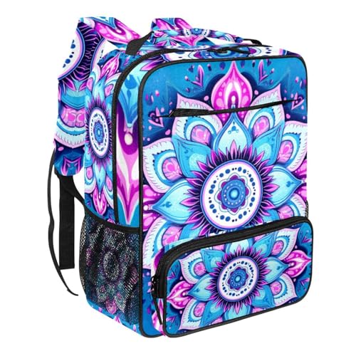 Sac à dos de voyage motif cachemire bleu vague et mandala compact B5t2zx00hipapk