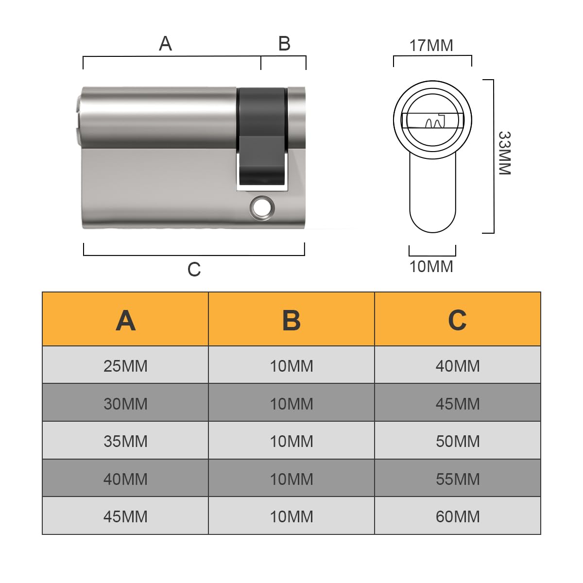 Cilindro Di Sicurezza Europeo In Ottone - Con 5 Chiavi | Antiscasso E Anti-Urto Per Porte - Foto 10