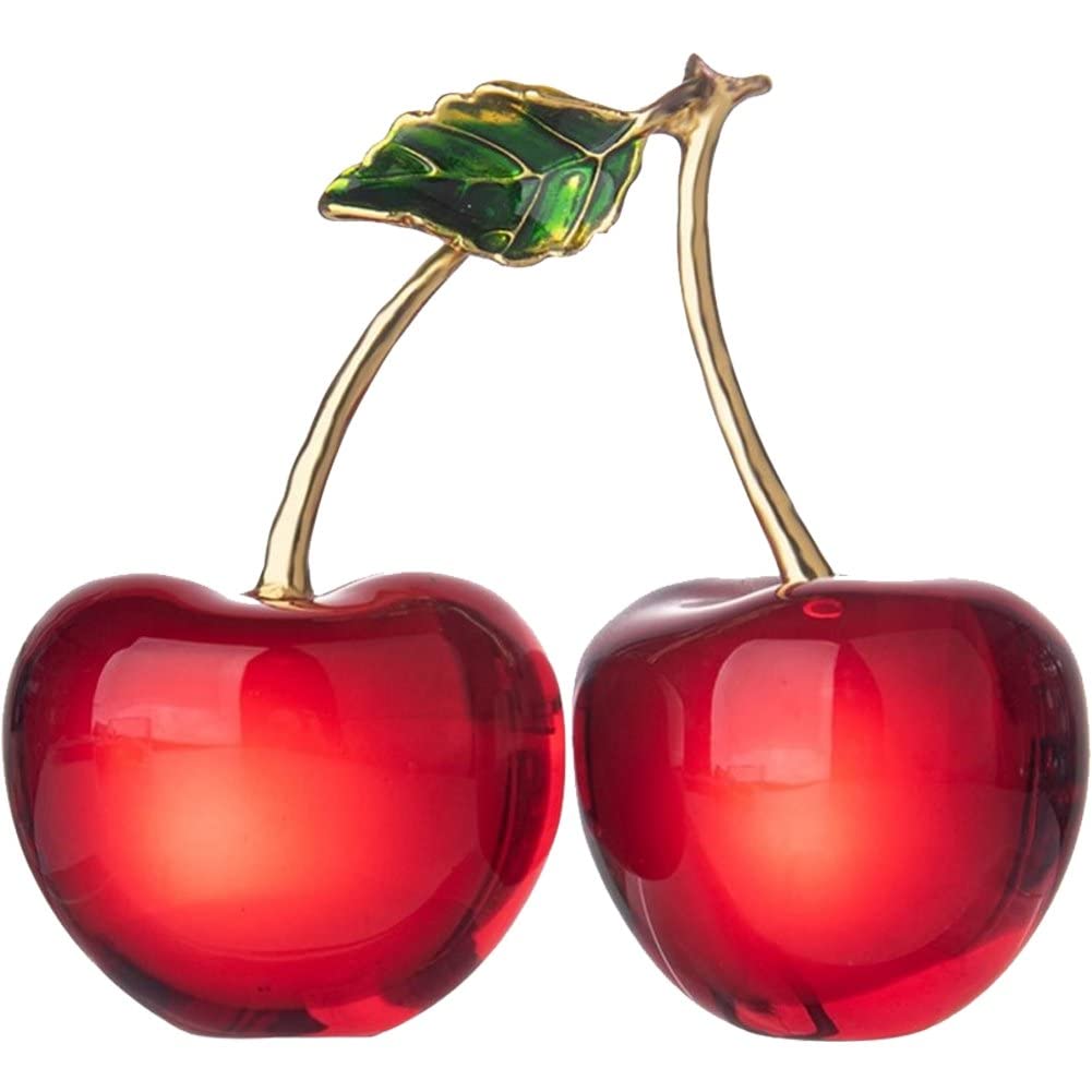 Statue de fruits en verre de cerise : égayez votre salon et vos tables de fête avec style