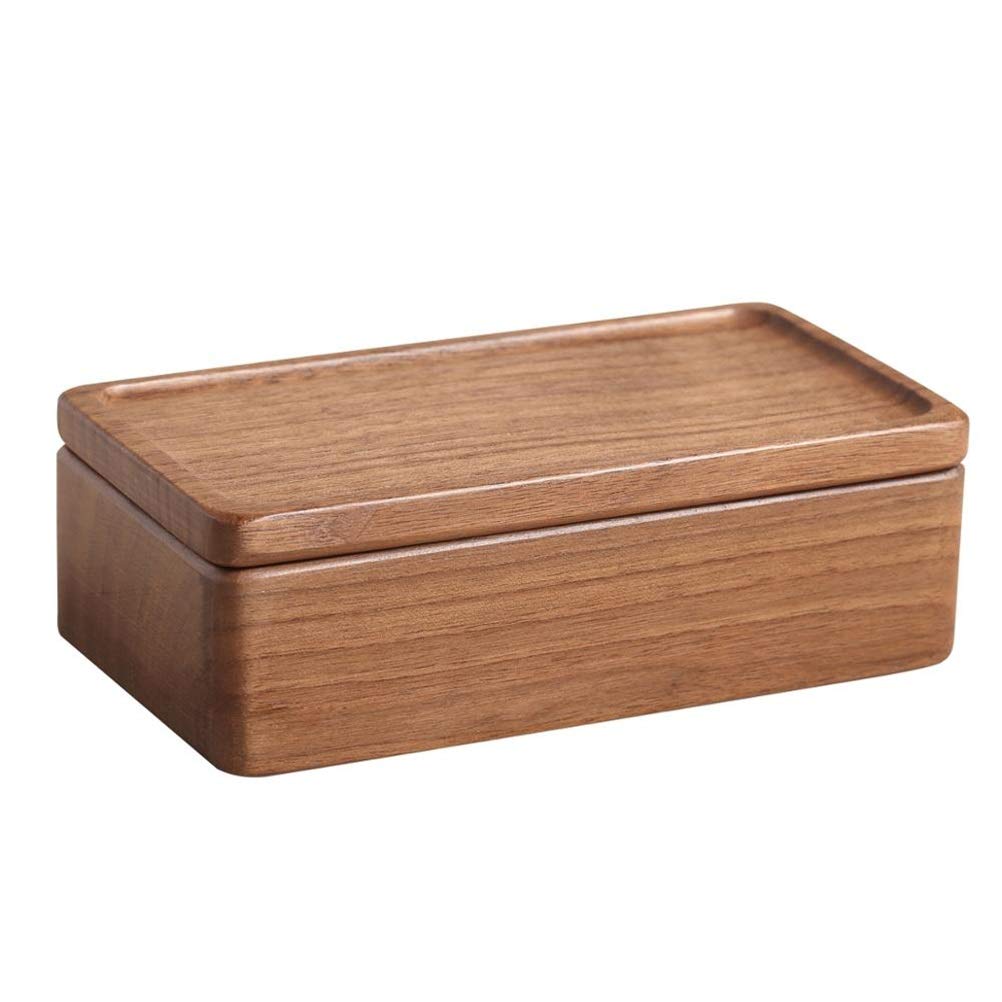 Kleine Schmuckschatulle aus Holz, Aufbewahrungsorganisator, Reise-Holz-Samt-Halsketten-Ohrring-Schmuckkästchen