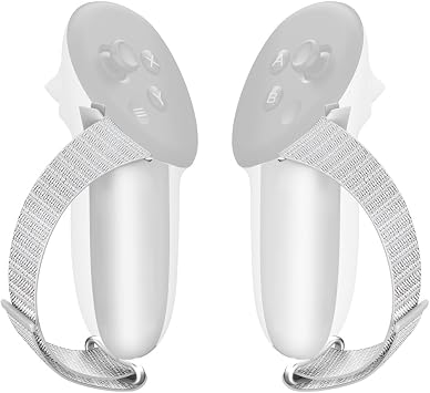 1 Pair Controller Grips Cover for Meta Quest 3/3S, Replacement Handle Strap for Oculus Quest 3 VR Accesories, Anti-slip Controller Straps with Adjustable Knuckle Straps