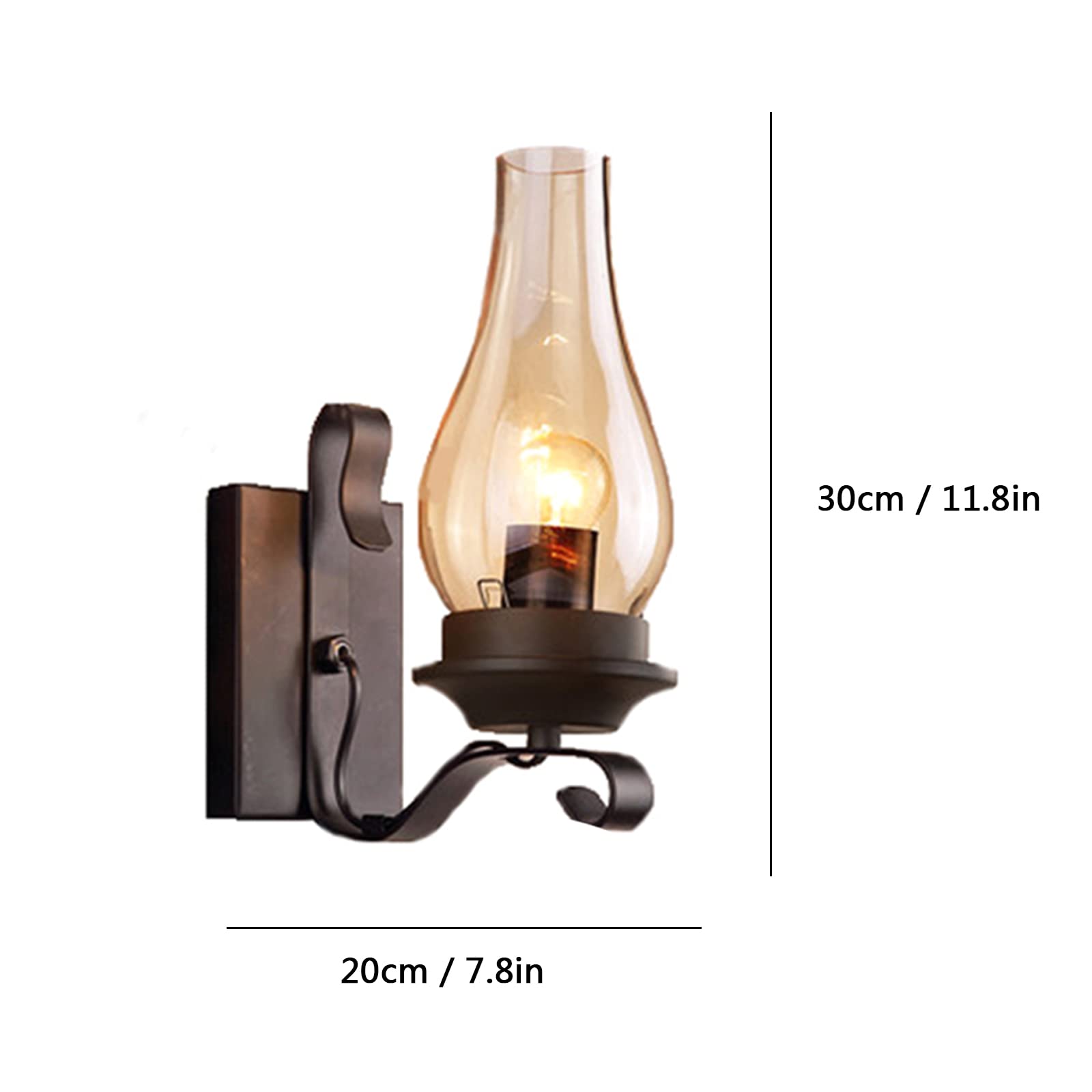 Juego de 2 apliques de iluminación de pared modernos, lámparas de pared rústicas de metal industrial, decoración de lámpara de pared de dormitorio para sala de estar, baño y pasillo
