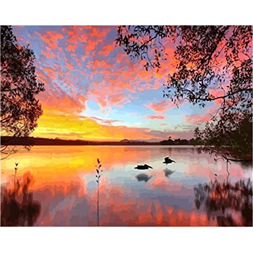 Peinture à broder au diamant paysage de coucher de soleil kit 5D strass cristal 30x40cm