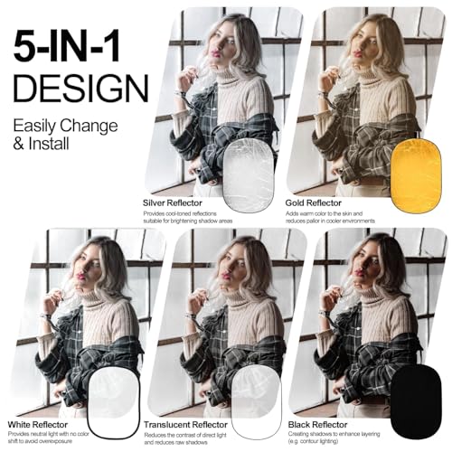 image for EMART 24'' x 36''(60 x 90cm) 5 in 1 Photo Collapsible Photography Refl