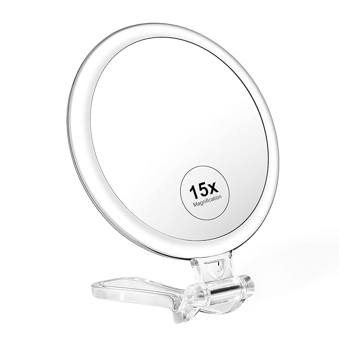 MGLIMZ 1X 15X Magnifying Hand Mirror, Double Sided hand
