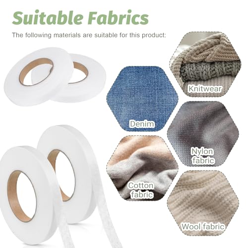 Qulkws 2 Rolls 140 Yards Iron on Hemming Tape No Sew Iron On Hem Tape Hem Tapes No Sew Fusible Tapes Adhesive Wonder Web for Curtain Pants Clothes