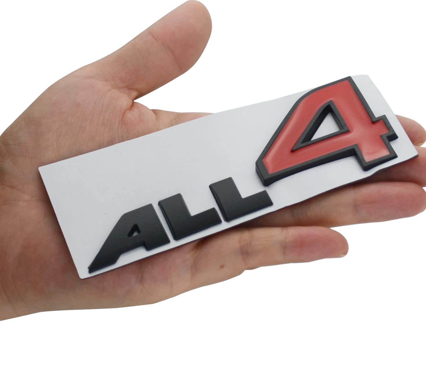 1Pc ALL4 Emblem 3D Metal Badge Car Stickers Decal Replacement for Cooper R60 R61 F60 (Black Red)