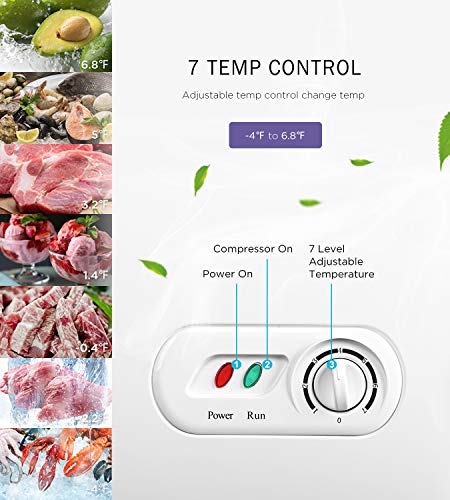 Coolhome 3.5 Cubic Feet Chest Freezer With Removable Basket, From 6.8℉ To -4℉ Free Standing Compact Fridge Freezer For Home/Kitchen/Office/Bar (3.5 Cu.ft.-Normal) #TOP3