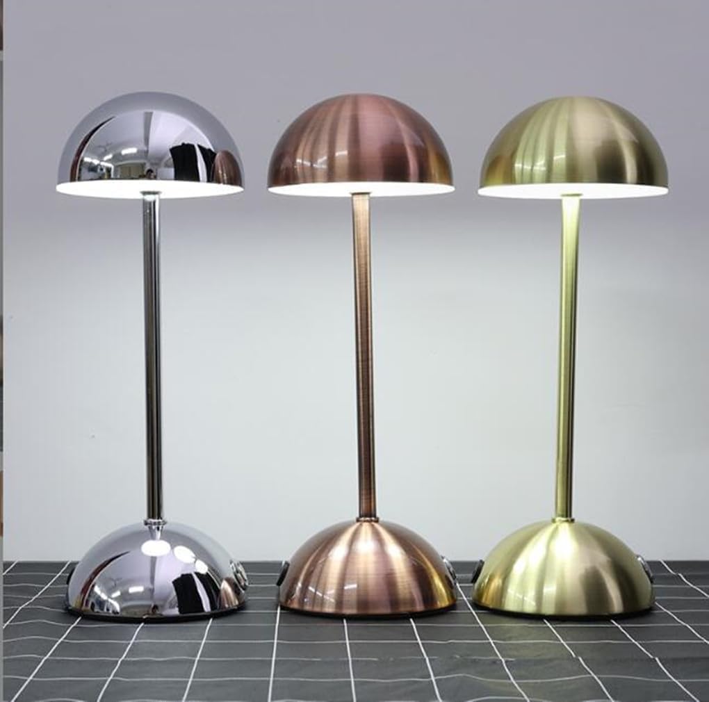 Lampada da tavolo ricaricabile, dimmerabile, luce notturna a LED touch, con 3 modalità di colore, lampada da comodino portatile in metallo per camera da letto e sala da pranzo