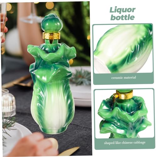 Bocal à vin vide céramique hermétique solide pot chou vert maison - 7