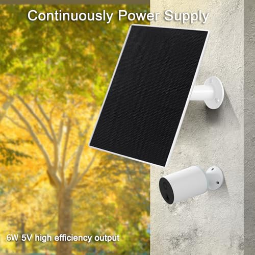 Solar Panel Charger for Eufy Outdoor Camera, Compatible with Eufycam Eufycam 3/3C/2C/2C Pro/E40/E20/2/2 Pro/E/L20/L40/Solo/SoloCam Spotlight, 5V6W Fast Charging (2Pack) by OuOudoit - Image 2