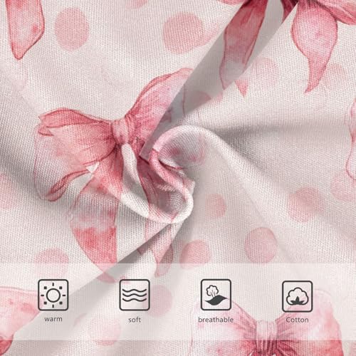 Wusikd Watercolor Pink Bows Girls' Underwear Cotton Girls Briefs Soft Toddler Underwears 2T3