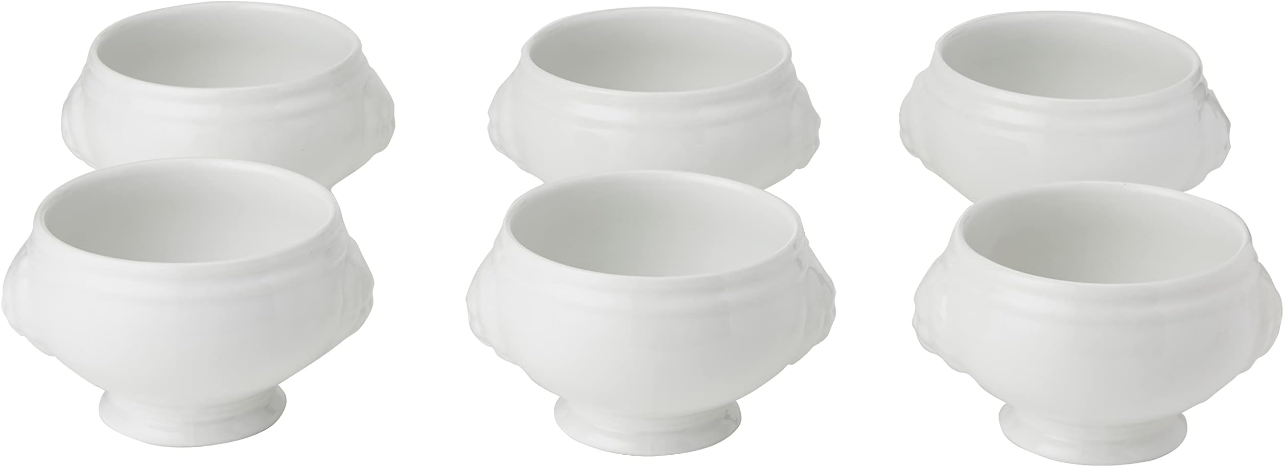 Genware Porcelain Lion Head Soup Bowls 11cm, LH1-W, Pack of 6