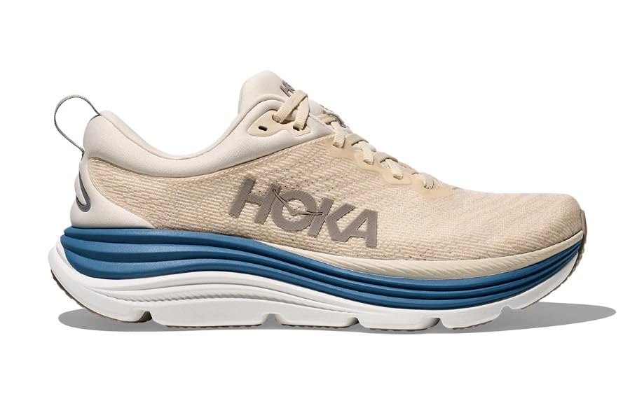Hoka Men's Gaviota 5 Sneaker, Birch/Foggy Night, 13 Wide