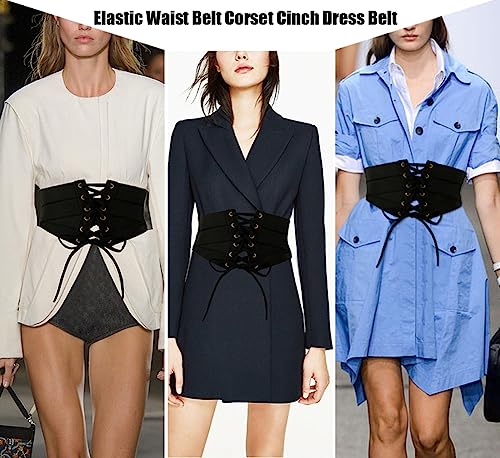 Women's Waist Cincher Belts Wide Elastic Lace Up Tied Waspie Corset for Tummy Control Shapewear Costume Accessories2