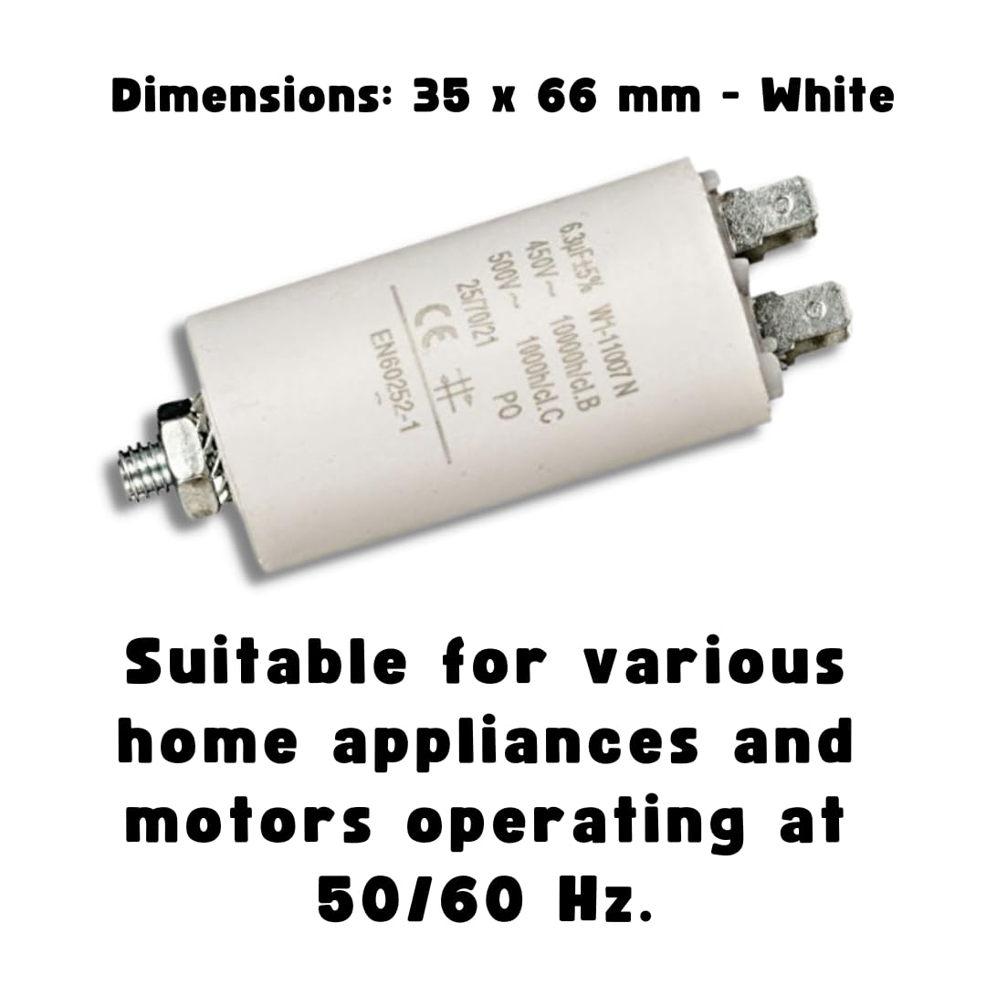 能面 Invero Cylinder Shaped Run Motor Pump Capacitor 6.3uf - 450V