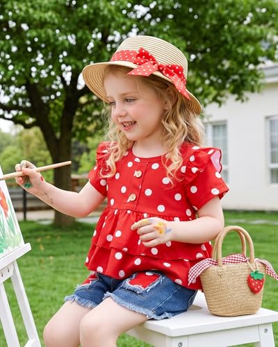 Image of NZRVAWS Girl Clothes Toddler Girls Summer Outfit Heart Tank Top+Pink Shorts 2 Piece Clothing for Girl 1 2 3 4 5 6 7 T
