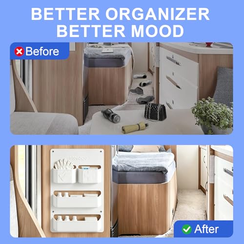 KIYORIK Serviceklappe tür Organizer,Ablage Organizer für Serviceklappe Wohnwagen Wohnmobile Wohnwagen,Fächerregal für Abwassertank Klappe, platzsparend