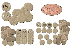 Bulfyss 80Pcs Self Sticking Round Felt Pads Non Skid Floor Protector Furniture Pad Noise Insulation Pad Floor Bumper, Beige