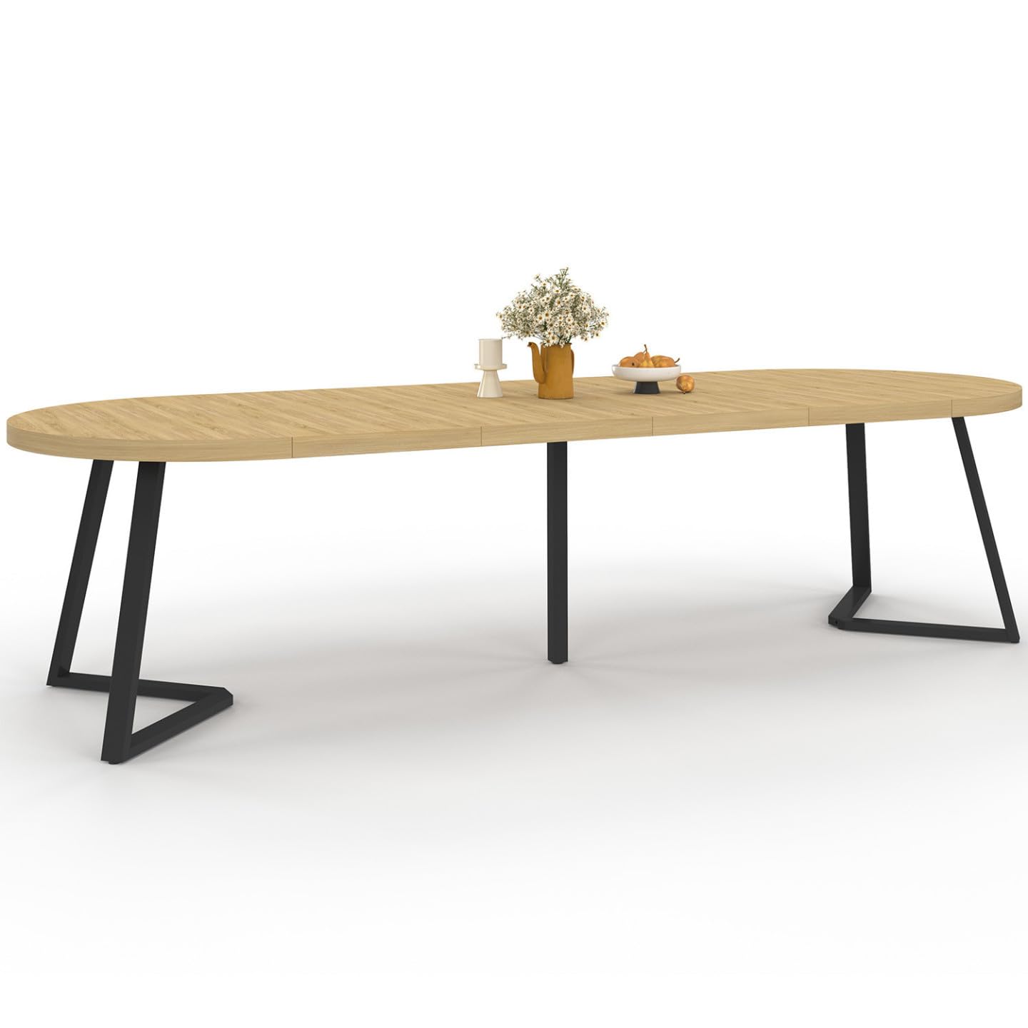IDMarket – Mesa de comedor extensible redonda Selma 4-10 personas madera efecto haya 110-300 cm