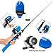 PLUSINNO Kids Fishing Pole with Travel Bag, Telescopic Fishing Rod and Reel Combos with Spincast Fishing Reel Full Kits for Kids,Boys,Youth Fishing (Blue Handle with Spincast Reel, 115CM 45.27IN)