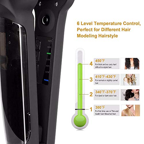 Plancha de Pelo Profesional con Vapor y Placas Cerámicas de 2 pulg miniatura 5